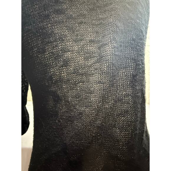 Vanity Large Black sweater open front lightweight Made USA 50% rayon polyester - Picture 4 of 9